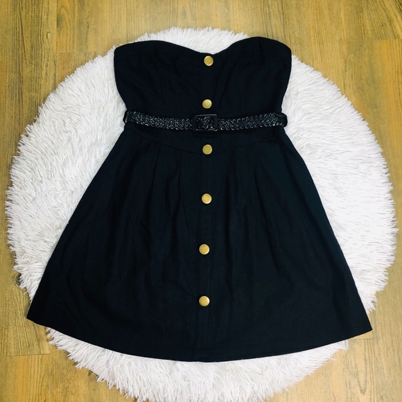 3/$10 NEW Forever 21 Linen Blend Strapless Dress SZ M - Picture 2 of 8